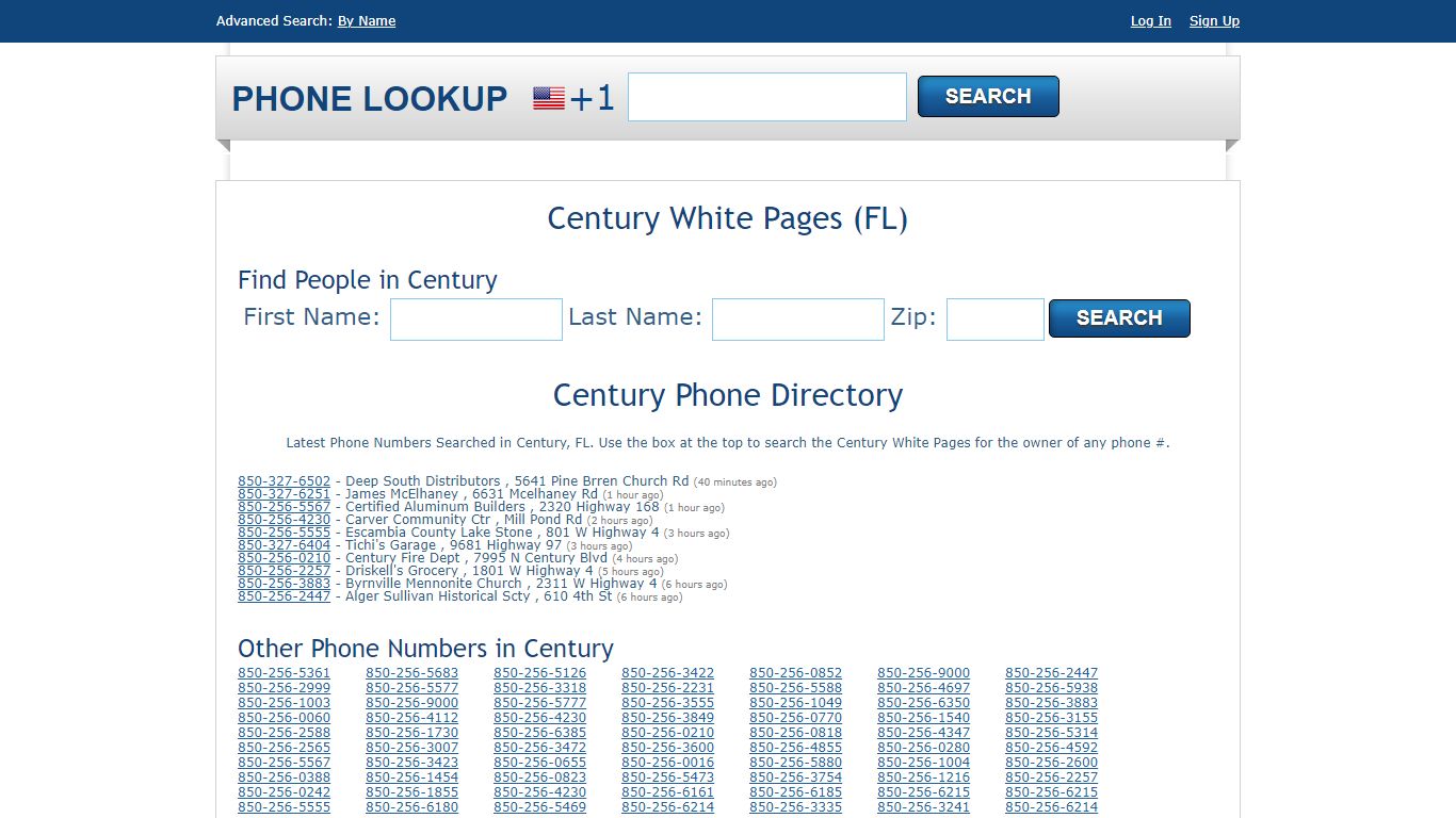 Century White Pages - Century Phone Directory Lookup